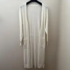 ホワイト ロングカーディガン Mサイズのサムネイル