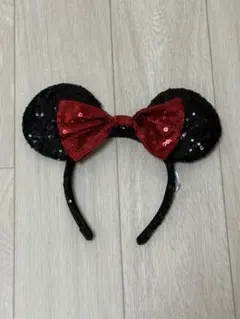 ミニーマウスカチューシャ スパンコール ディズニー