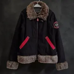 00s ファー フライトジャケット ブルゾン dark grunge y2k