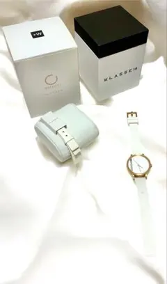 美品 ブランド レディース ウォッチ KLASSE 14 ホワイト ペア 時計のサムネイル