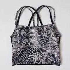 BLACKQUEENブラトップヒョウ柄パイソン柄カップ付キャミソール