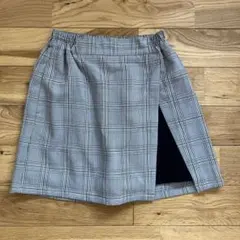 GUグレーチェック スカート ショートパンツ付き　S