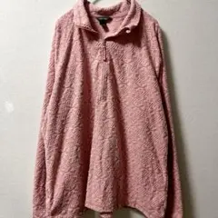 美品✨エディーバウアー ハーフジップ フリース 総柄 ピンク XL ゆるだぼのサムネイル