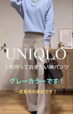 UNIQLO ブラッシュドジャージワイドパンツL グレー
