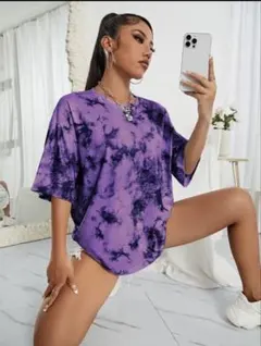 タイダイ柄 半袖Tシャツ パープル