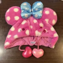 ミニーの耳付きピンク帽子