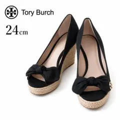 ✨美品✨TORY BURCH トリーバーチ ウェッジソール パンプス リボン 黒のサムネイル