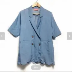 半袖デニム風ジャケット Honey mi ハニーミーハニー スカラップ