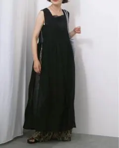 Samansa Mos2 blue 前後2wayサイドスリットワンピース