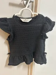 H&M 黒 フリル付きトップス 92cm
