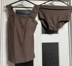 ブラウン セパレート水着 タンクトップ + ボトムス　茶色