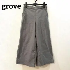 grove グローブ　千鳥柄　ガウチョパンツ　ウエストゴム