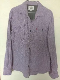 Levi Strauss & Co. パープルチェック長袖シャツ L