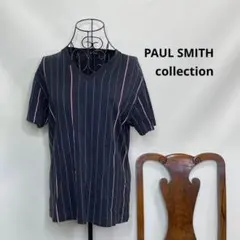 3568【ネイビーLサイズ】コットン Vネックカットソー　ポールスミス