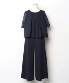 Lace Ladies ネイビー L セットアップドレス結婚式二次会お呼ばれ