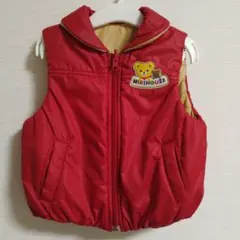 ミキハウス リバーシブル 襟付きベスト 中綿入り 90cm