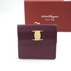 ✨新品未使用✨　Salvatore Ferragamo ミニ財布　クロコ　がま口