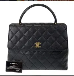 CHANEL ブラック キルティング ハンドバッグ
