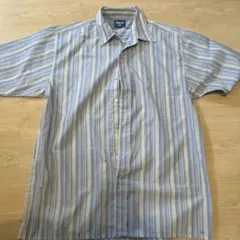 G'DUP半袖シャツ XL 青系ストライプ