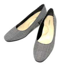 【velikoko】ラウンドトゥパンプス チェック 26.5cm／LS78