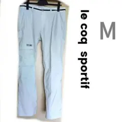 ✨ルコックスポルティフ　ゴルフ　ロングパンツ　ロゴ刺繍　刻印ボタン　白　M