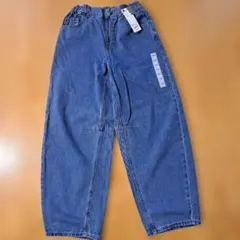 GU ＊ GIRLS バレルレッグジーンズ 160 64 BLUE