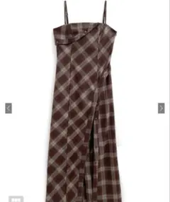 中町綾 チェック柄スリットキャミソールワンピース dk1339