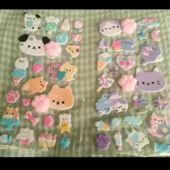 肉球　4枚セットぷにぷに立体シール 4種類