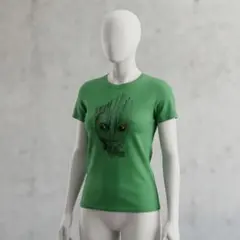 MARVEL Tシャツ クルーネック 半袖 グルート 緑 カジュアル
