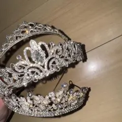 ブライダル クリスタルティアラ3点セット