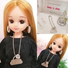 New❤️リカちゃん★白サークルピアス＆バッグネックレス★２点セット★