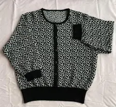 レオパード柄 五分袖ニット