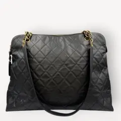 CHANEL シャネル マトラッセ チェーントートバッグ エナメル ブラックのサムネイル