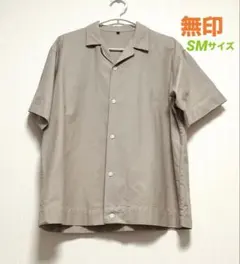 無印良品　オックスオープンカラー　半袖シャツ　ベージュS-Mのサムネイル