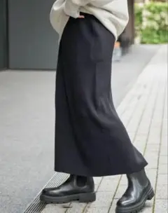 試着のみ　Spick and Span ラメリブニットタイトスカート　ブラック