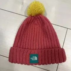 THE NORTH FACE ピンクニット帽 ポンポン付き