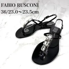 【新品級】ファビオルスコーニ ビジュー PVC サンダル 黒 36 トングのサムネイル