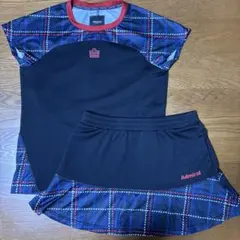 Admiral アドミラル 黒×チェック 上下セット M テニスウェア スポーツ