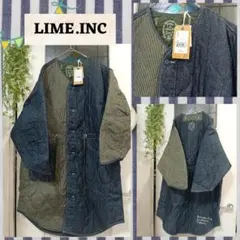 新品 ✰LIME.INC キルティングジャケット デニム/ストライプ