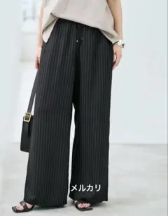美品】Spick & Span ジョーゼットイージーパンツ ネイビー 36 - メルカリ