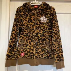 【美品✨】BABY DOLL ヒョウ柄　パーカー　フリースジャケット Sサイズ