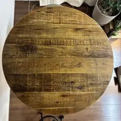 取付無料！関家具 クラッシュゲート 真鍮円形天板アンティーク