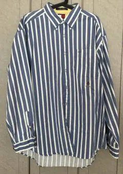 Tommy Hilfiger 青白ストライプ 長袖シャツ