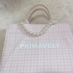 primavely ロゴパールトートバッグ ピンク - メルカリ
