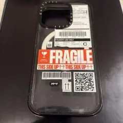 casetify iPhone15 pro用透明ケース FRAGILEラベル付き