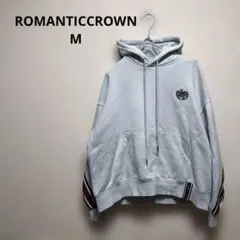 【ROMANTICCROWN】ライトブルー パーカー ロゴ刺繍 裏起毛【M】のサムネイル