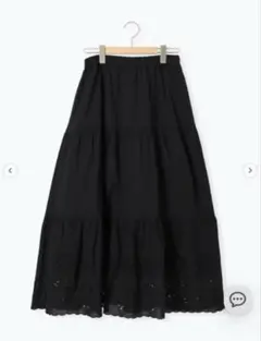 サマンサモスモス　ブラック フレアスカート レースディテール