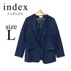 indexインデックス✨テーラードジャケット【L】レディース ネイビー