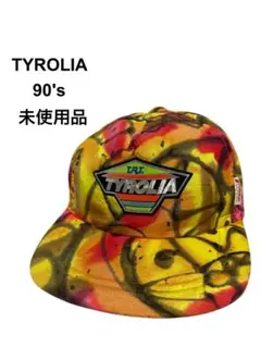 ★未使用品★90s★日本製★TYROLIA★総柄★タイダイ柄★キャップ★スキー★
