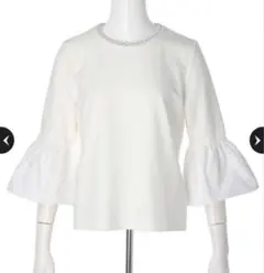 新品　アプワイザーリッシェ　パールネックベルスリーブカットソー